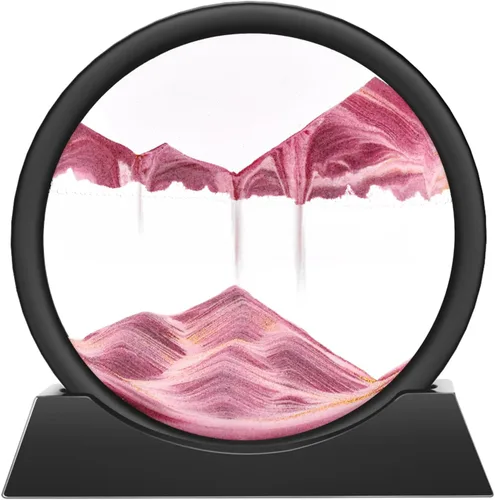 Miniatura 20 de Wai Danie - Cuadro de arena movediza 3D con forma de reloj de arena de mar profundo, pintura de movimiento líquido con marco de arena fluida Oro