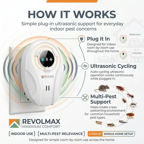 Miniatura 3 de T-27, repelente ultrasónico de control de plagas, electrónico y ultrasonido, repelente enchufable para interiores, deshazte de roedores, ratones