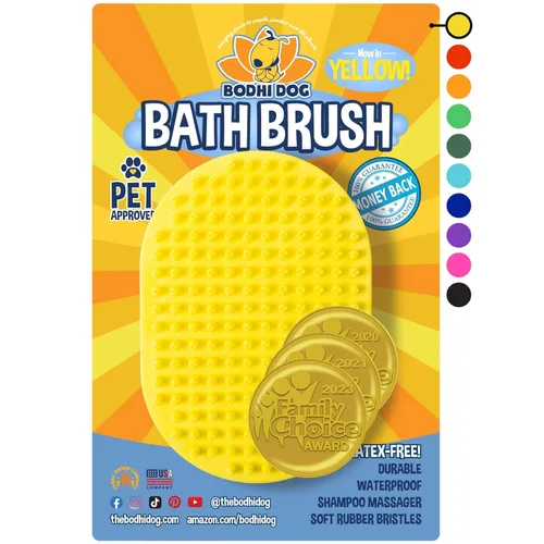 Miniatura 8 de Bodhi Dog - Cepillo de mascotas relajante para masajear con el champú, peine de cerdas de goma para perros y gatos Azul