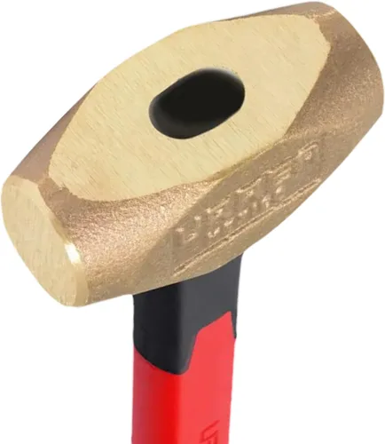 Miniatura 3 de URREA Martillo de trineo – Martillo de perforación de cabeza de latón de 30 onzas con cabeza de golpe forjada y mango acolchado de fibra de vidrio