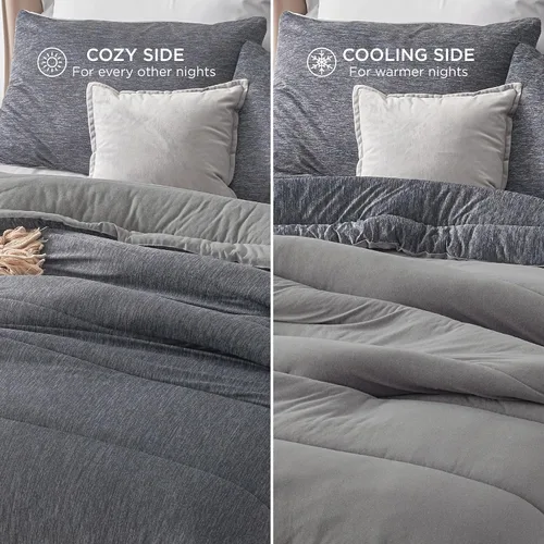 Miniatura 290 de Bedsure Juego de edredón Twin/Twin XL, ropa de cama suave beige para todas las estaciones, juego de cama teñido catiónico, 2 piezas, 1 edredón