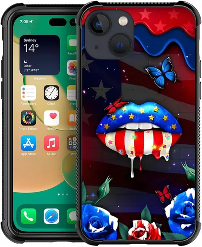 Miniatura 64 de Funda compatible con iPhone X/XS, diseño de bandera estadounidense de béisbol, TPU suave, a prueba de golpes, de vidrio templado, para iPhone X/XS