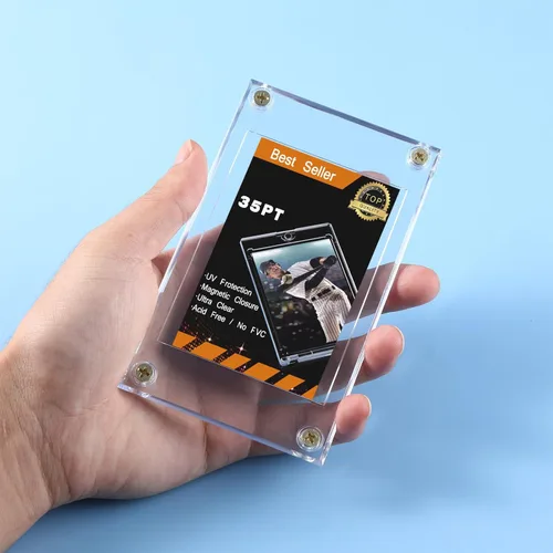 Miniatura 4 de Jetec 10 piezas de protector de tarjeta de béisbol tornillo titular de 35 puntos acrílico transparente protector de pantalla para béisbol, fútbol