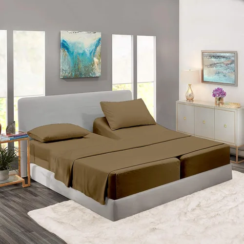 Miniatura 16 de Rajlinen Split Queen Sheet Sets for Adjustable Beds - Sheets for Sleep Number Bed 15" Deep Pocket - 100% Cotton Split Queen Bed Sheet Set - Split