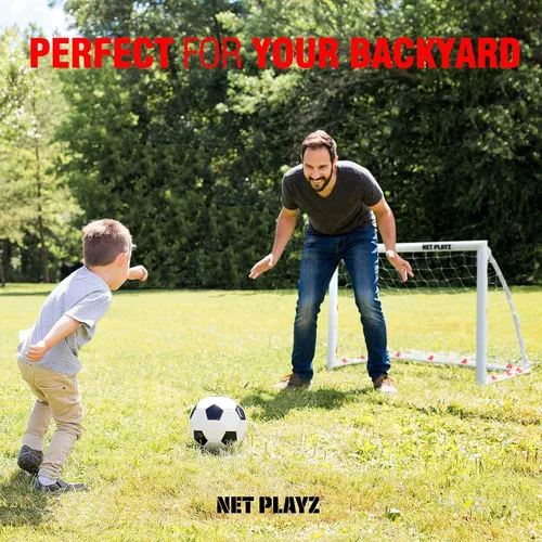 Miniatura 7 de NET PLAYZ Porterías de fútbol para patio trasero, niños de 4 x 3 pies de alta resistencia Regalos de fútbol para edades de 3, 4, 5, 6, 7, 8, 9