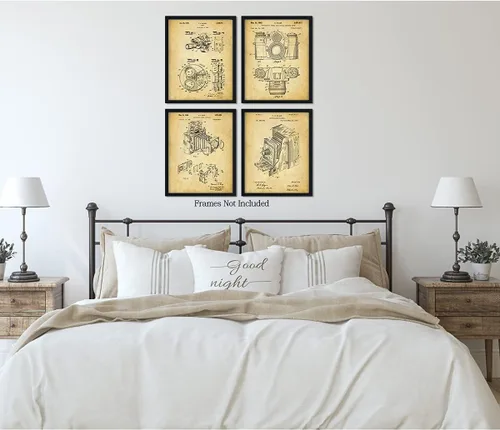 Miniatura 7 de Govivo Patente de cámara antigua: un conjunto de cuatro patentes de equipos de fotografía para decoración de pared impresiones con fondos sepia