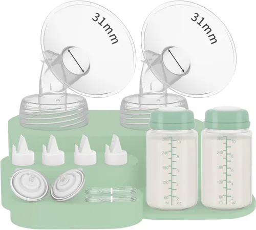 Miniatura 14 de 2 botellas de almacenamiento de leche materna de 10 onzas compatibles con SpectraS1 S2 9 Plus SG/Motif Luna/otros brida de boca ancha, recipiente