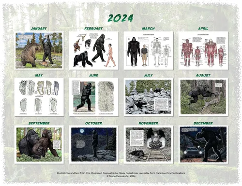 Miniatura 6 de Bigfoot Calendario de pared 2024-12 meses – 11 x 19 pulgadas abierto – Ideal para la oficina o cabina – Regalo divertido para los fanáticos