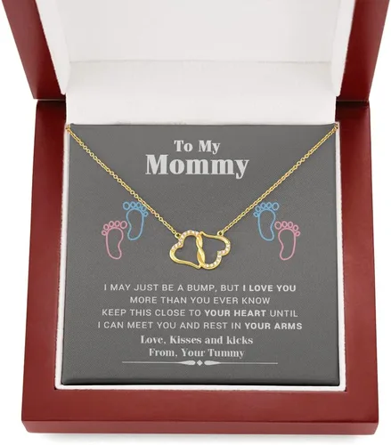 Miniatura 5 de To My Mommy I Love You New Mommy Necklace Baby Bump Gift of New Mom Gift from Husband Mami I Love You Silver Chain Gold Chain Gifts for her Birthday