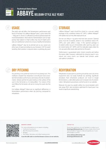 Miniatura 6 de Lallemand Lalbrew ABBAYE™ Levadura de cerveza estilo belga