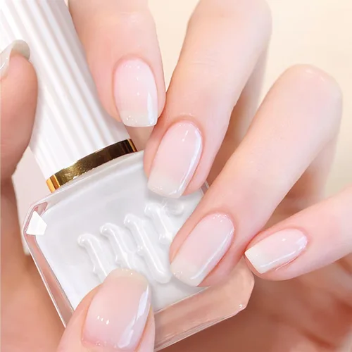 COSMOO Esmalte de uñas Jelly White, 0.4 fl oz, esmalte de uñas transparente blanco transparente de secado rápido para esmalte de uñas, 0.41 onzas