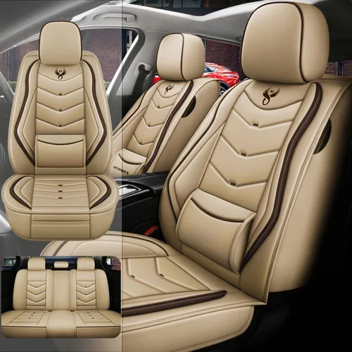 Funda de asiento de automóvil para Nissan Leaf 2011-2023, piel sintética impermeable y a prueba de polvo, compatible con bolsas de aire, protectores