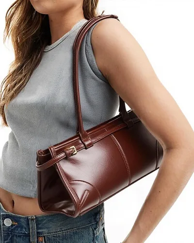 Miniatura 8 de NEWBELLA Bolso de mano de piel sintética para mujer, bolso de hombro convertible con asa superior para trabajo de noche