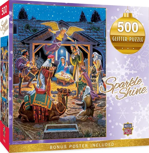 Miniatura 4 de MasterPieces Rompecabezas de 500 piezas con purpurina - Santa's Depot - 15 x 21 pulgadas