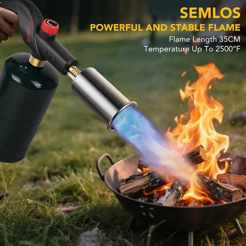 Miniatura 7 de Semlos Antorcha de propano, pistola de antorcha de propano grande de metal recargable