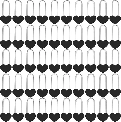 Miniatura 13 de Candado de amor VeYocilk de 3.5" 50mm en forma de corazón, candado de corazón negro para deseos de amor, ideal para bodas, San Valentín