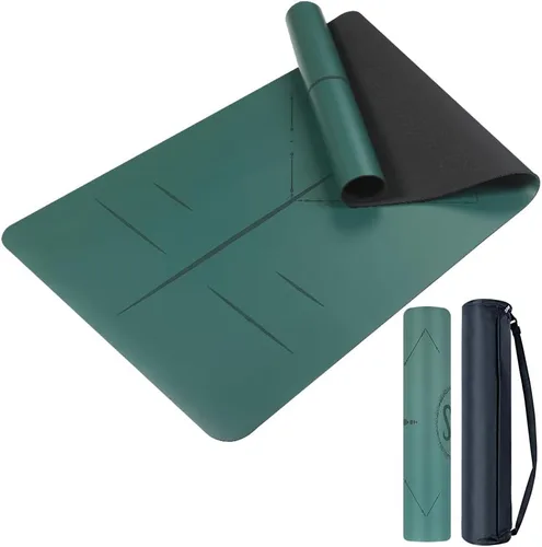 Miniatura 10 de Esterilla de yoga de goma natural, antideslizante, no tóxica, 2.835 x 1.055 x 0.197 in, yoga caliente, pilates, entrenamiento en el suelo
