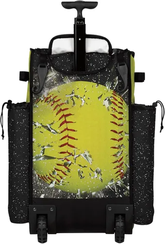 Miniatura 3 de Boombah Rolling Superpack - Bolsa para equipo de béisbol/sóftbol, mango telescópico, capacidad para 4 bates, versión con ruedas, luz de sóftbol