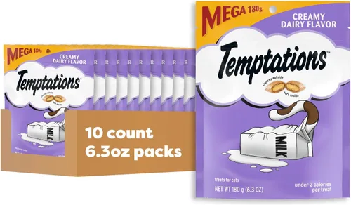Miniatura 15 de Temptations Golosinas clásicas crujientes y suaves para gatos, sabor lácteo cremoso, tina de 16 onzas