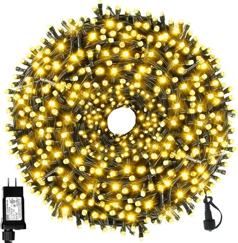 Miniatura 22 de MZD8391 300 luces LED rojas y verdes de 105 pies, luces de Navidad para interiores y exteriores, luces de árbol de Navidad, decoraciones de fiesta