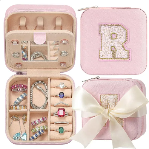 Parima Joyero de viaje para niñas, organizador de joyas de viaje, caja organizadora de joyas pequeña, caja organizadora de joyas Mini estuche de