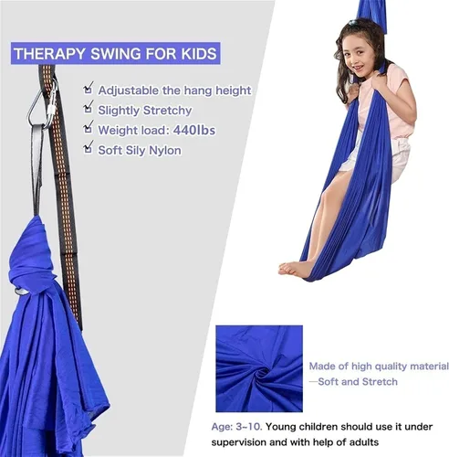 Miniatura 5 de Columpio sensorial para interiores con autismo y terapia para niños, hamaca colgante para niños y adolescentes con TDAH autista y Asperger