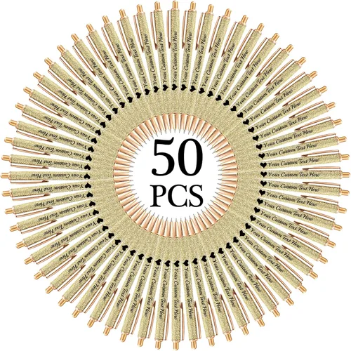 Miniatura 66 de Hasta 100 bolígrafos personalizados a granel con nombre, bolígrafo con purpurina personalizable, logotipo de negocios, mensaje de texto, regalo