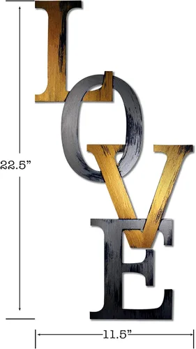 Miniatura 2 de Letter2Word Decoración de pared - Chained Love - Arte de pared con palabras originales, bronce y bronce