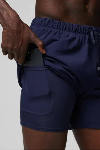 Miniatura 75 de Fabletics The One - Pantalón corto para hombre (forro), entrenamiento, natación, ligero, de secado rápido, bolsillo con cremallera, tejido elástico