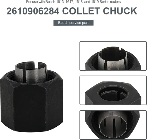 Miniatura 6 de Thaekuns RA1152 Llaves de desplazamiento para router BOSCH 2610906284 Portabrocas de 1/2 pulgada para enrutadores de las series 1613, 1617, 1618