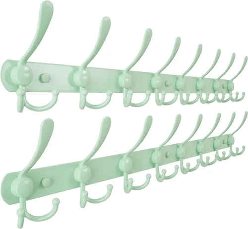Miniatura 64 de Dseap - Perchero para pared, 5 ganchos triples, resistente, acero inoxidable, riel de gancho de metal para abrigos, sombreros, toallas, bolsos