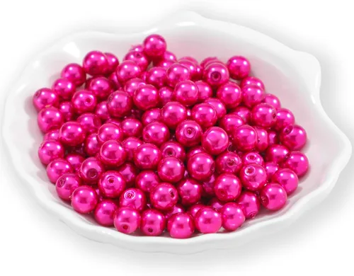 Miniatura 16 de 200 piezas de cuentas de perlas de cristal falsas redondas checas pequeñas con lustre satinado, cuentas separadoras sueltas a granel con agujeros