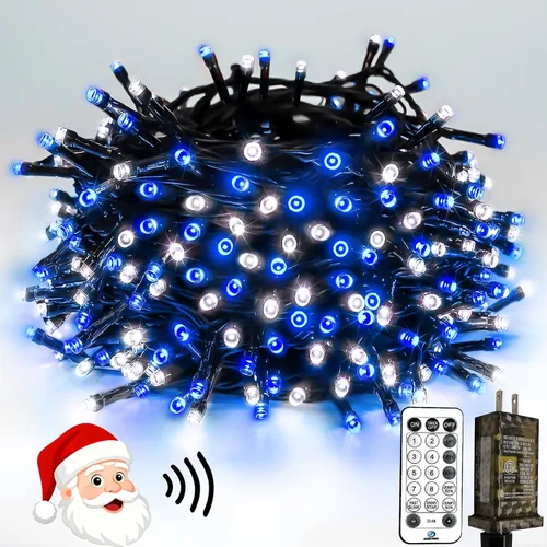 Miniatura 9 de Luces de Navidad controladas por voz con control remoto, cadena de 300 luces LED de 99 pies para interiores y exteriores con 12 modos, 3