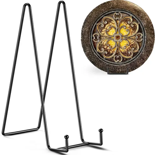 Miniatura 13 de TR-LIFE Soportes de placa para exhibición, soporte de 6 pulgadas + soporte de marco de metal para imagen, plato decorativo, libro, caballete