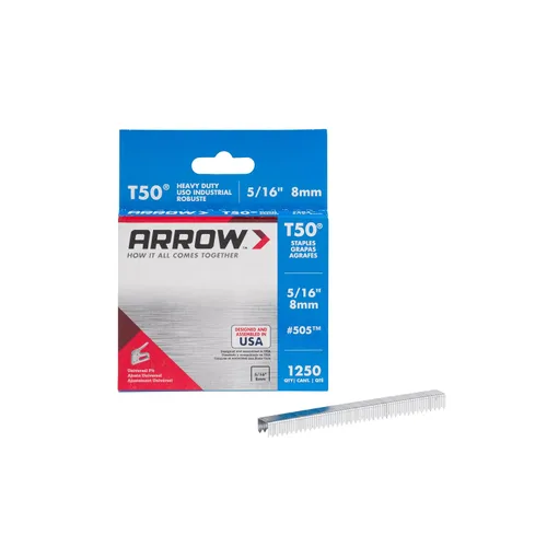 Miniatura 14 de Arrow 508 Heavy Duty T50 Longitud de pierna de 1/2 pulgada, corona de 3/8 pulgadas, grapas para tapicería, construcción, muebles, manualidades, 1250
