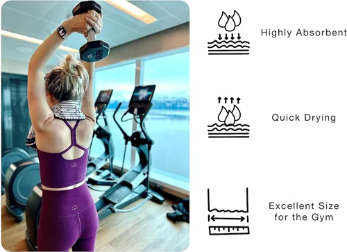 Miniatura 2 de Boondock Co Toalla de mano de microfibra de alta calidad para gimnasio, yoga, viajes, entrenamiento, mochileros, playa, tela altamente Ártico