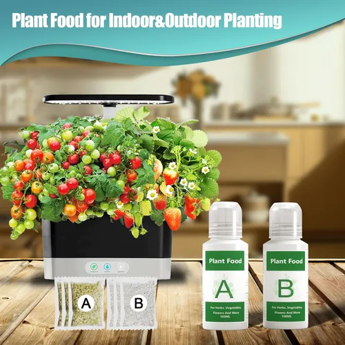 Miniatura 2 de Nutrientes hidropónicos (33.8 fl oz en total), alimentos vegetales multiusos A y B, suministros hidropónicos, fertilizantes para todas las plantas