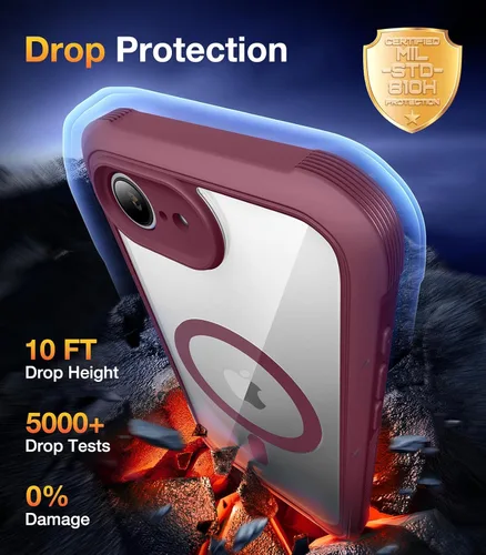 Miniatura 235 de Diaclara Funda diseñada para iPhone 16, mejorada [protección completa de la cámara], carcasa resistente de cuerpo completo con protector de pantalla