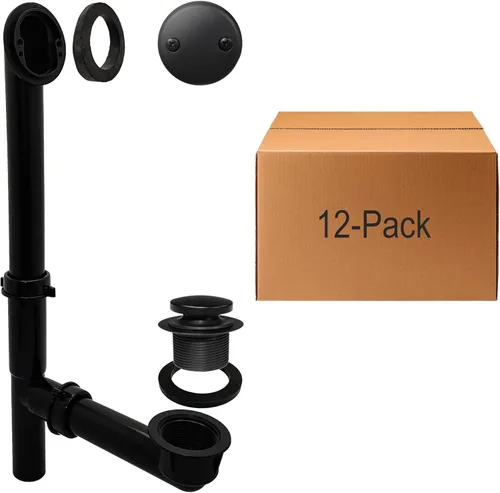 Miniatura 23 de Westbrass 593144-62 Kit de drenaje de residuos de baño con punta tubular de 1-1/2 pulgadas, color negro mate, paquete de 1