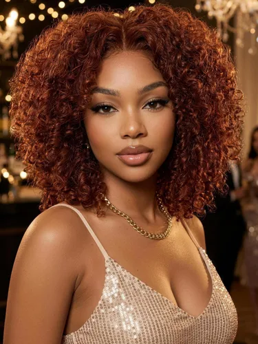 Miniatura 23 de KLAIYI Bye Bye Slip™ - Pelucas de cabello humano con encaje frontal 7x5, color marrón castaño degradado, rizado, sin pegamento, precortadas de 7 x