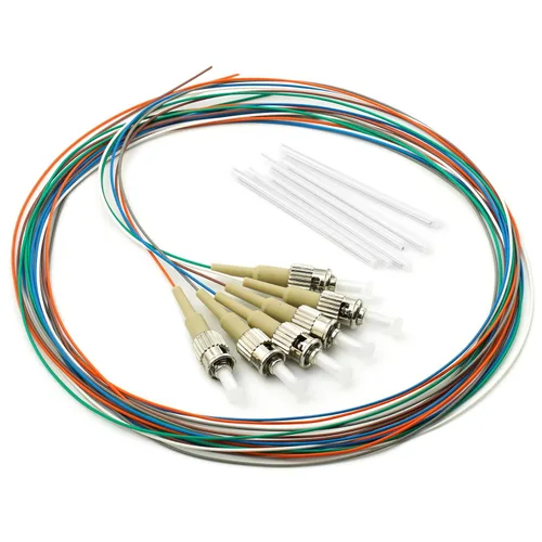 6 hilos multimodo OM1 62.5/125 ST-UPC fibra coleta, ST OM1 fibra óptica coleta, incluye 6 mangas de protección de fibra óptica de empalme de fusión
