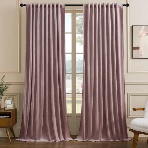 Miniatura 10 de Timeper Cortinas opacas de terciopelo negro de 42 pulgadas de ancho x 84 pulgadas de largo, cortinas opacas para dormitorio, sala de estar, cortinas
