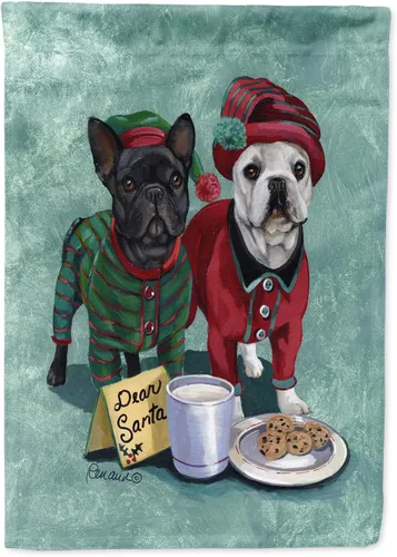 Caroline's Treasures PPP3097CHF - Pijama de Navidad con diseño de bulldog francés para colgar en la pared, poliéster, tamaño de casa, multicolor
