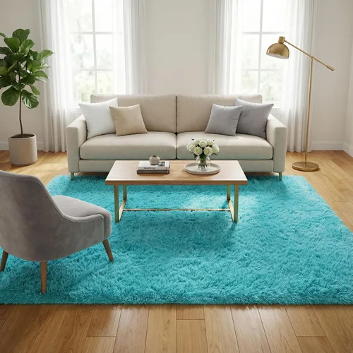 Miniatura 55 de Merelax Alfombra Moderna Suave y Esponjosa Shaggy para Dormitorio Sala de Estar Decoración de Sillas Pequeñas Alfombras Tapetes para Pies Piso, Verde