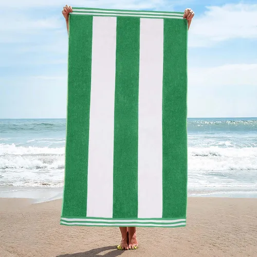 Miniatura 43 de Superior Juego de toallas de playa de algodón de gran tamaño de 4 piezas, toallas absorbentes para baño, playa, piscina, natación, adultos, niños