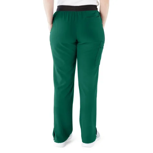 Miniatura 98 de ave. Varick - Pantalón médico de tiro medio para mujer, pierna recta, seis bolsillos, color azul caribeño, talla S