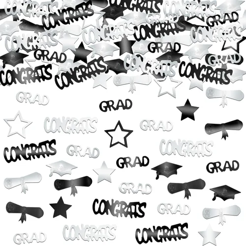 Miniatura 9 de KatchOn, Confeti de graduación negro brillante 2026 – Paquete de 500 Confeti de graduación 2026 decoraciones de graduación 2026 Decoraciones