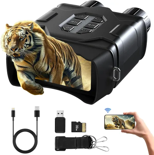Miniatura 8 de GTHUNDER Night Vision Goggles Binoculars with Remote Monitor on App Crystal Clear 4K UHD Video & 52MP Full Color Photos on 4" HD Screen 10X Zoom
