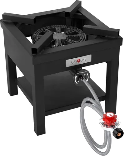 Miniatura 9 de GasOne Quemador Cocinador de Propano de Acero Inoxidable Con Regulador con Manguera Trenzada de Acero Para Cocinar al Aire Libre, Freír Pavo