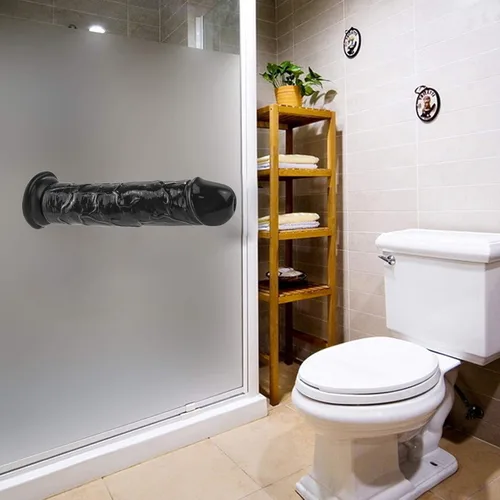 Miniatura 6 de Consoladro realista negro, consolador pequeño de 7 pulgadas con copa de succión fuerte para juego con manos libres, juguete sexual para adultos